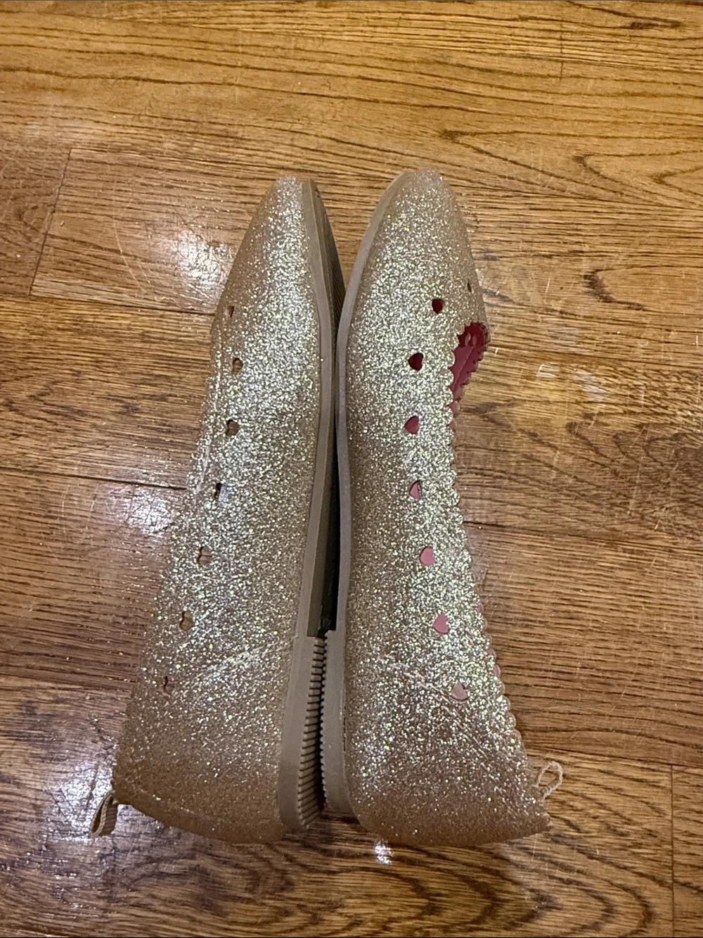 Carter's Gold Glitter Girls' Ballet Flats with Pink Insole